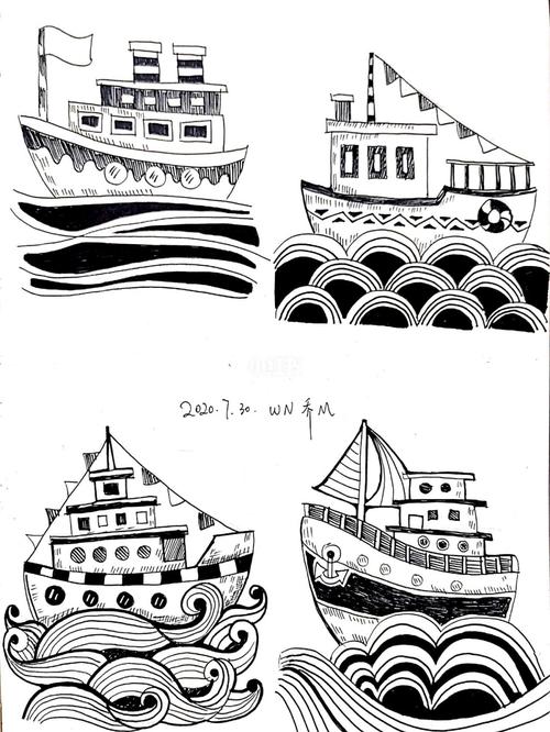 古代船简笔画 古代船简笔画图片大全彩色