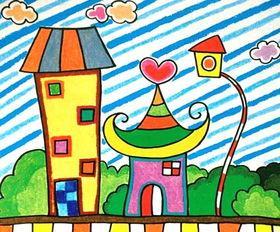 幼儿房子简笔画带颜色