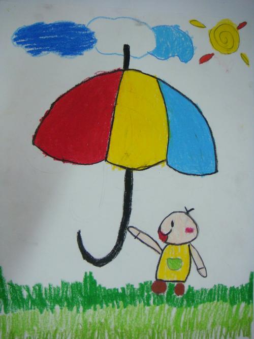 儿童画雨伞