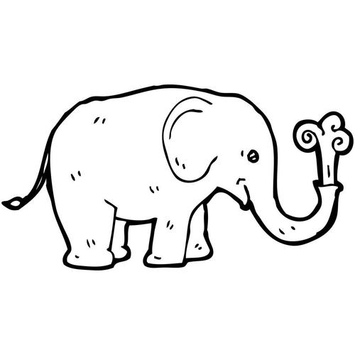 大象喷水简笔画