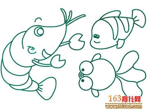 鱼虾简笔画