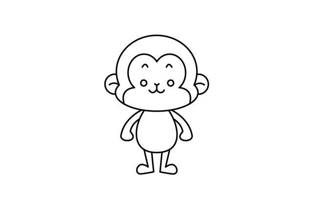 小猴的简笔画简单