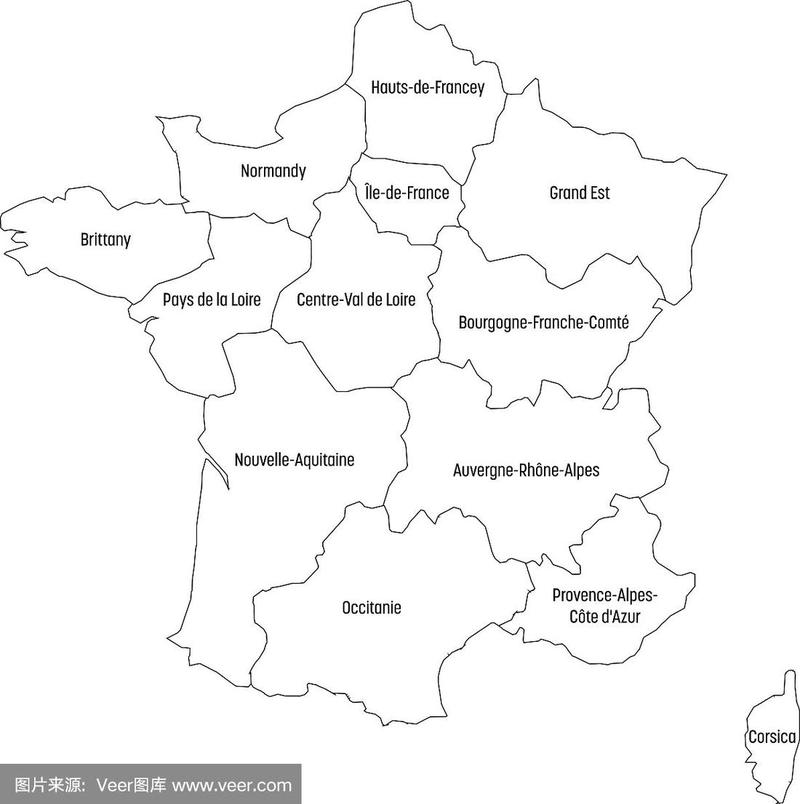 法国地图简笔画