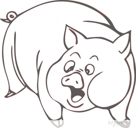 卡通小猪简笔画 卡通小猪简笔画彩色
