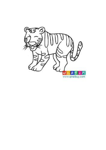 简单老虎画 儿童8到12岁美术画简单老虎画