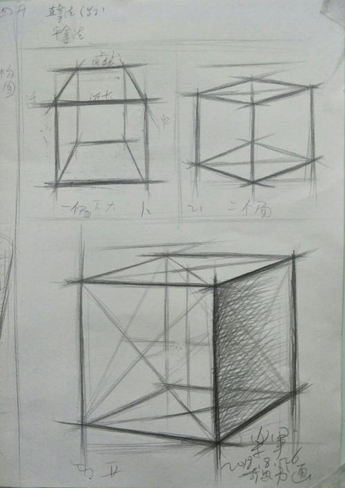 正方体的素描画法教程图片