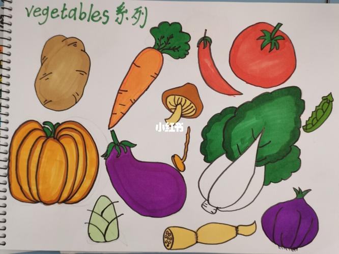 蔬菜组合简笔画 蔬菜组合简笔画图片带颜色