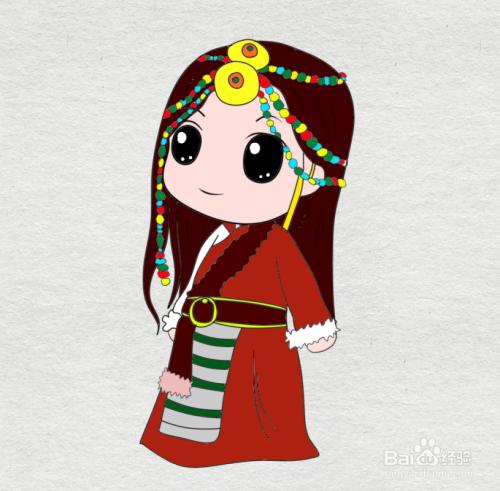 藏族姑娘简笔画