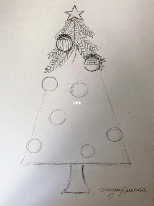 圣诞树的素描画 圣诞树的素描画法