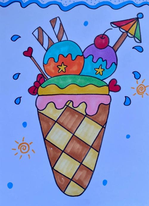小学生简笔画冰淇淋 小学生简笔画冰淇淋图片