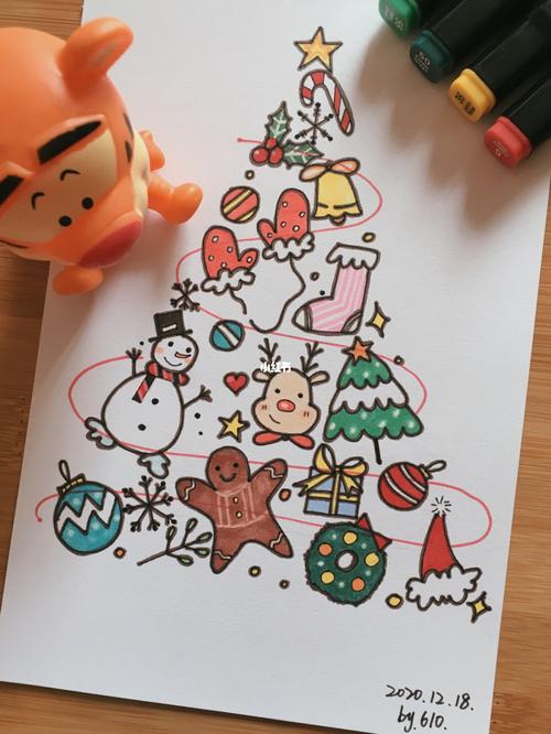 圣诞树马克笔手绘 圣诞树马克笔手绘教程