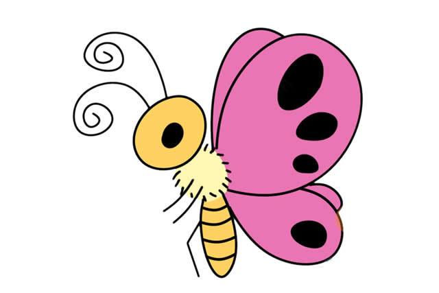 昆虫简笔画大全带颜色 昆虫简笔画大全带颜色蝴蝶