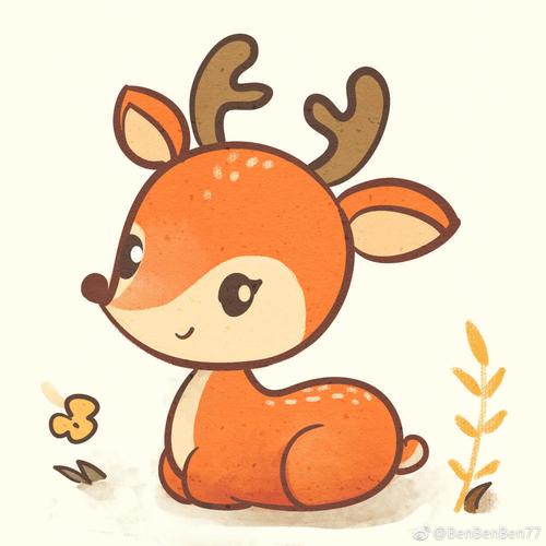 小鹿儿童画 简笔画 森林动物儿创 马克笔