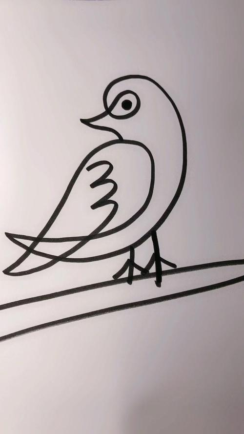 一笔画小鸟 一笔画小鸟的简笔画