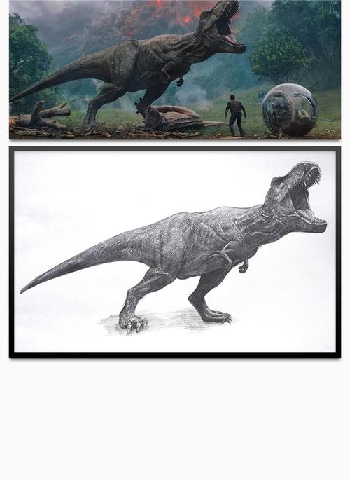恐龙怎么画素描霸王龙图片