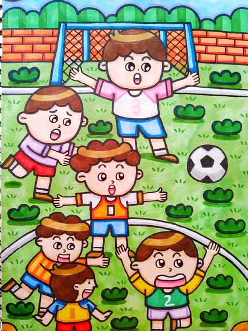 儿童画足球