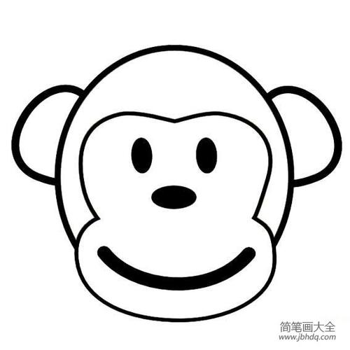 猴子头的简笔画