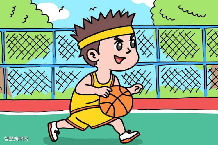 小男孩打篮球简笔画 小男孩打篮球简笔画彩色