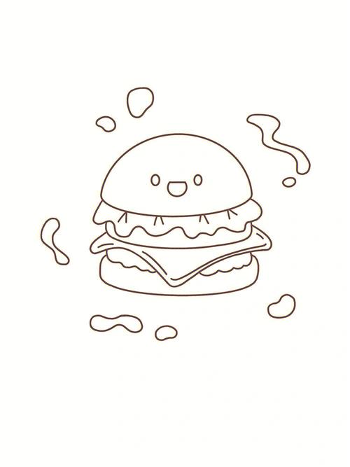 汉堡的简笔画 薯条汉堡的简笔画