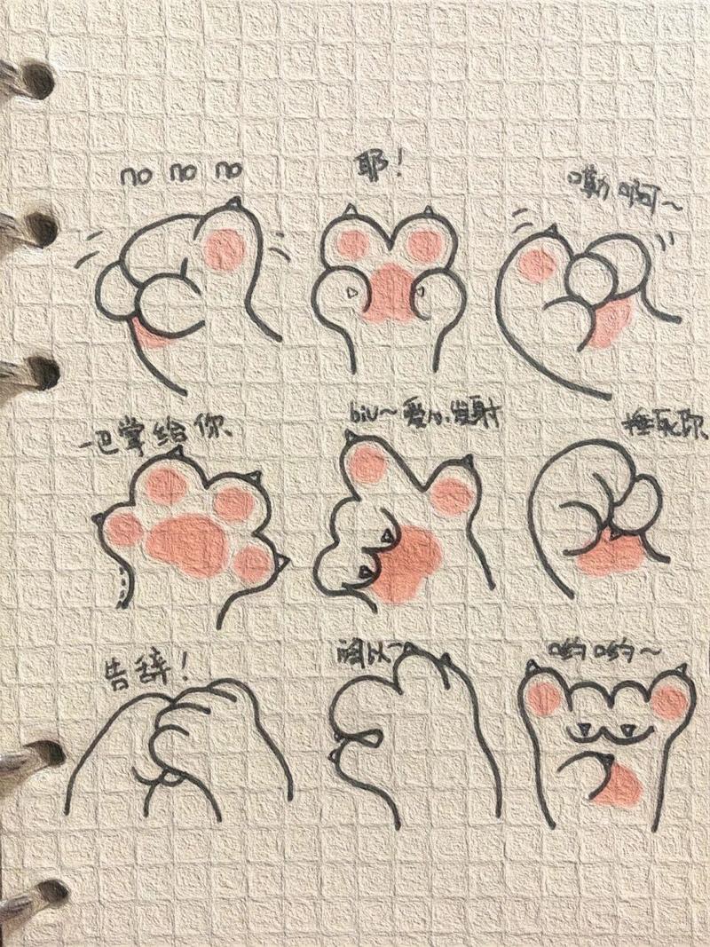 可爱猫爪简笔画