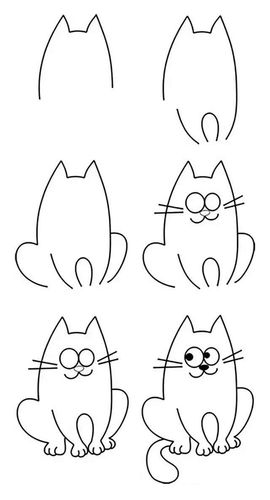 卡通猫咪图片简笔画 猫咪的卡通图片简笔画