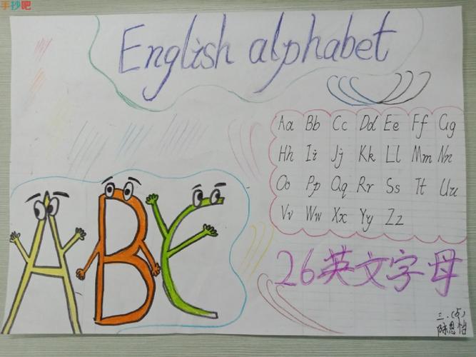 三年级英语字母手抄报简单又漂亮