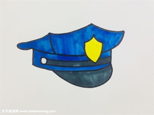 警察的帽子简笔画