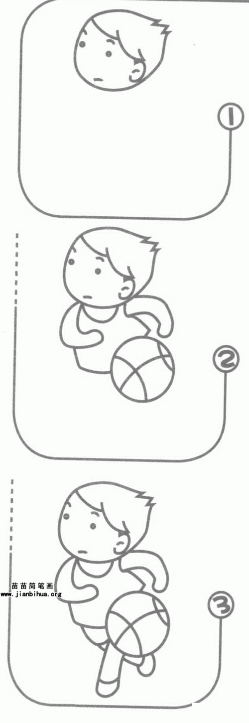 打篮球简笔画 打篮球简笔画儿童画