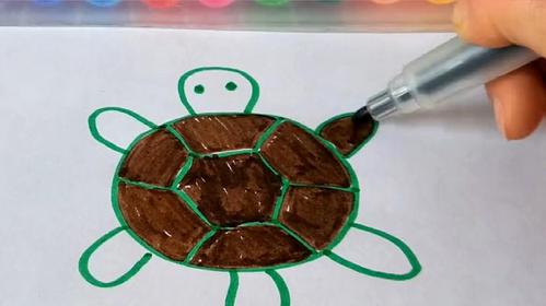 小乌龟简笔画彩色 小乌龟简笔画彩色可爱