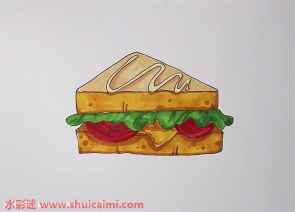 三明治简笔画 三明治简笔画图片彩色