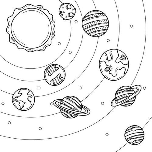 九大行星简笔画