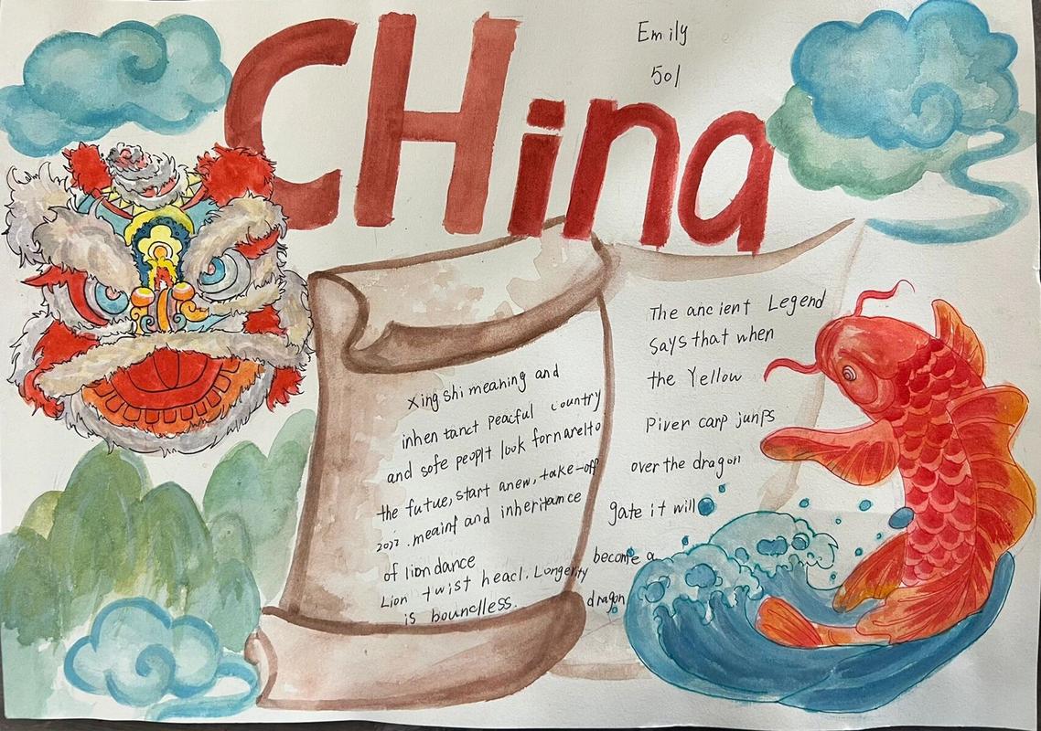 介绍中国的英语手抄报图片