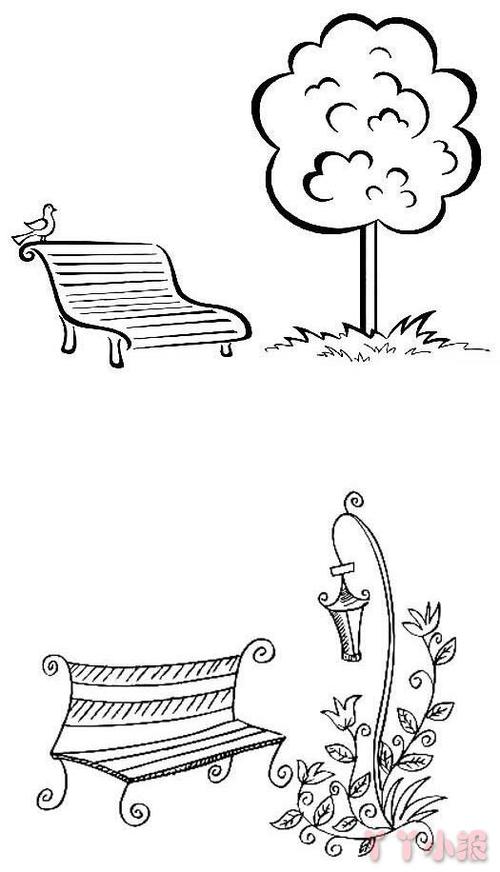 公园椅子简笔画