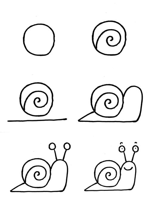 蜗牛画法简笔画图片 蜗牛画法简笔画图片可爱