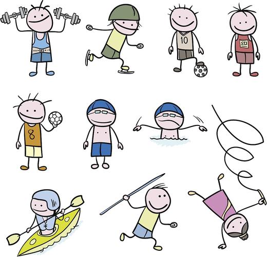 儿童体育运动简笔画 儿童体育运动简笔画彩色