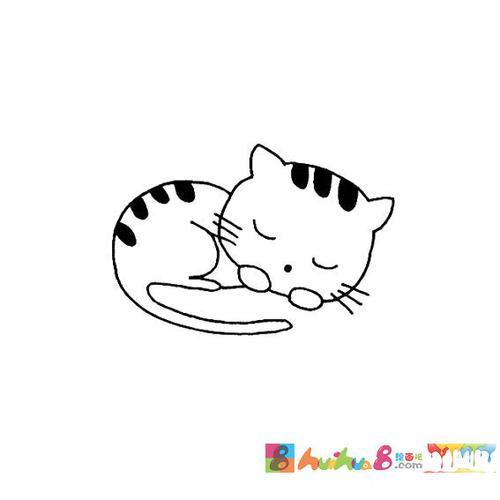 睡觉的猫简笔画 睡觉的猫简笔画颜色