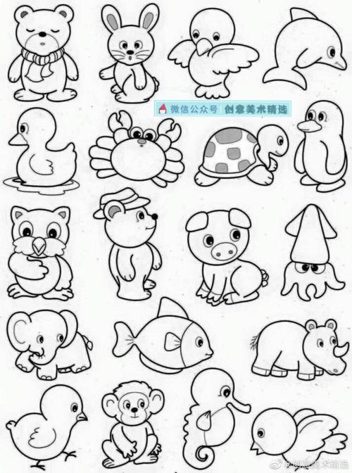 动物卡通图片简笔画 海洋动物卡通图片简笔画