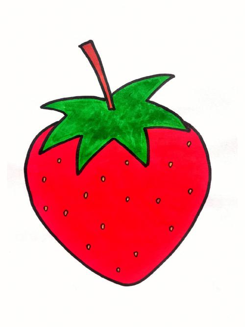草莓涂色简笔画