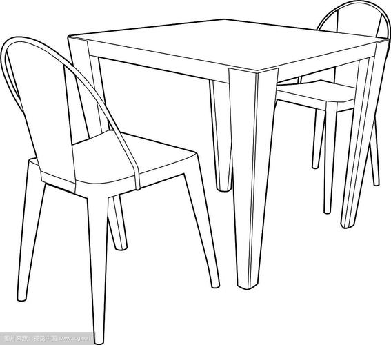 学生桌子椅子简笔画 学生桌子椅子简笔画背面