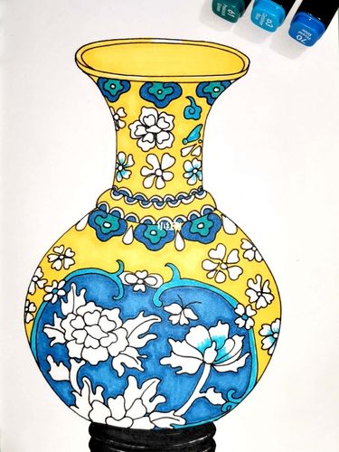 花瓶的绘画漂亮又简单图片