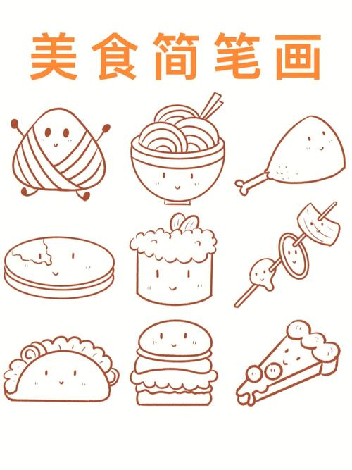 中国美食简笔画 中国美食简笔画图片大全