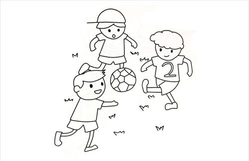 足球比赛简笔画 足球比赛简笔画图片