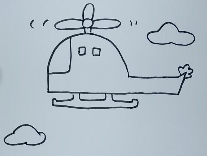 直升飞机的简笔画 武装直升飞机的简笔画