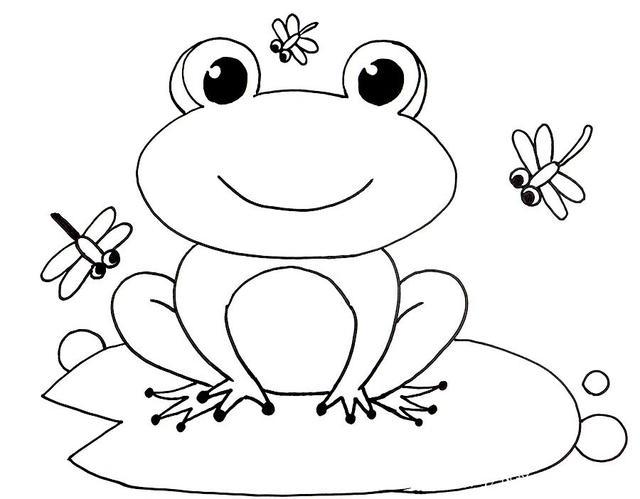 荷叶上的青蛙简笔画 