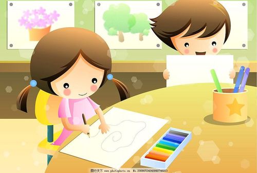 正在画画的小孩怎么画图片
