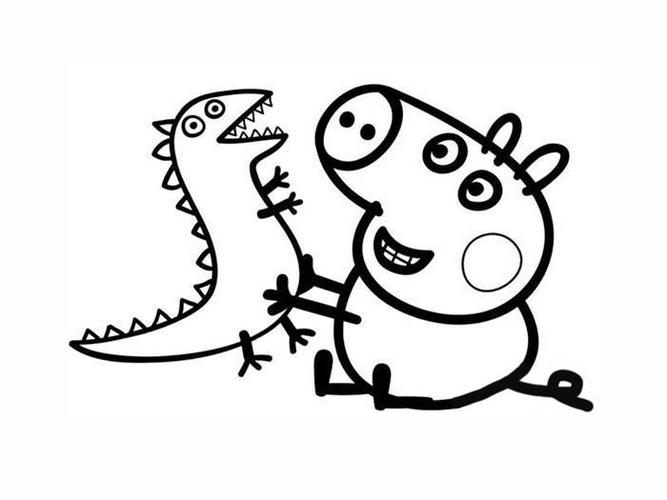 小猪佩奇恐龙简笔画 简笔画