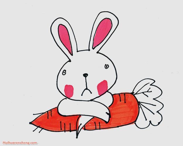 彩色兔子简笔画
