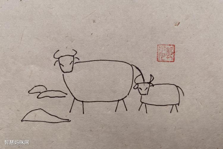 花牛在草地里坐简笔画 花牛在草地里坐怎么画
