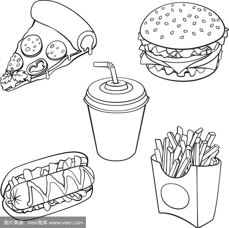 垃圾食品简笔画 垃圾食品简笔画图片大全