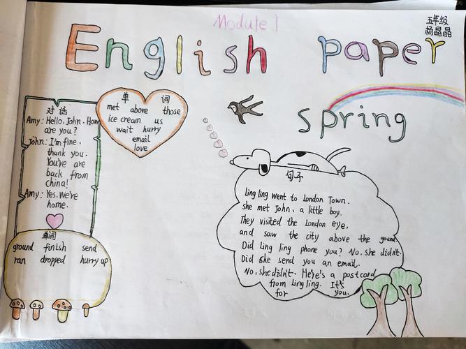 小学英语五年级手抄报